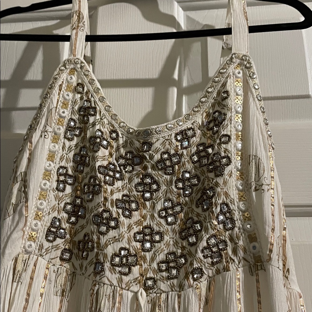 Boutique White Bohemian Maxi Dress - Picture 3 of 12